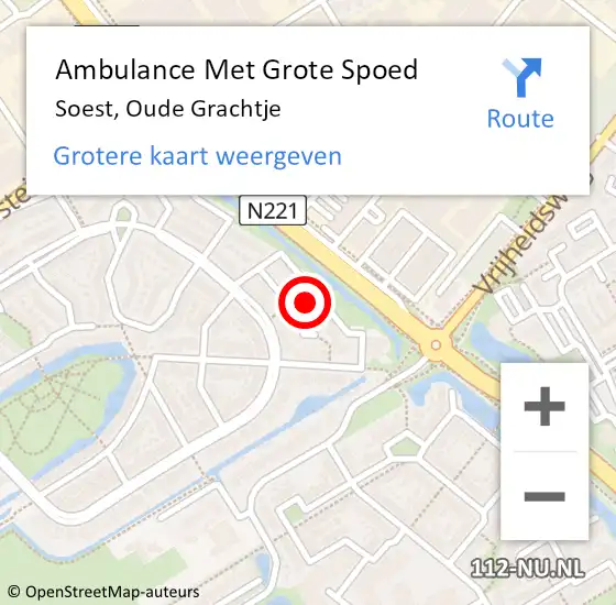 Locatie op kaart van de 112 melding: Ambulance Met Grote Spoed Naar Soest, Oude Grachtje op 16 juni 2018 23:38
