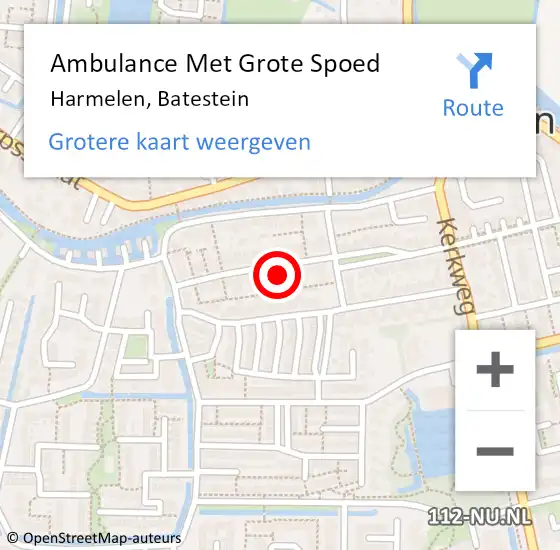 Locatie op kaart van de 112 melding: Ambulance Met Grote Spoed Naar Harmelen, Batestein op 17 juni 2018 00:42