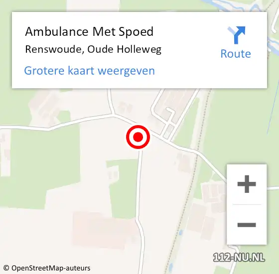 Locatie op kaart van de 112 melding: Ambulance Met Spoed Naar Renswoude, Oude Holleweg op 17 juni 2018 01:12