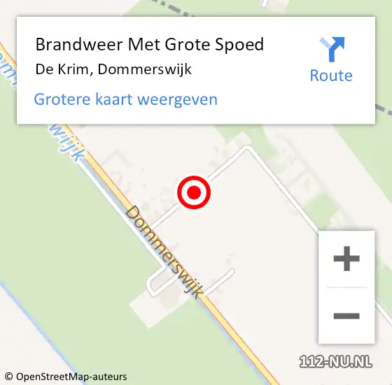 Locatie op kaart van de 112 melding: Brandweer Met Grote Spoed Naar De Krim, Dommerswijk op 17 juni 2018 02:13