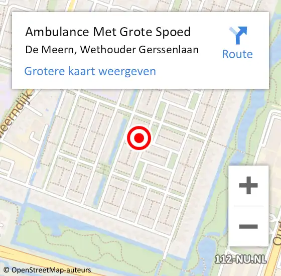 Locatie op kaart van de 112 melding: Ambulance Met Grote Spoed Naar De Meern, Wethouder Gerssenlaan op 17 juni 2018 02:38