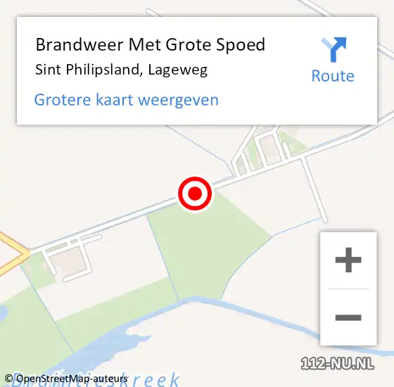 Locatie op kaart van de 112 melding: Brandweer Met Grote Spoed Naar Sint Philipsland, Lageweg op 17 juni 2018 02:57