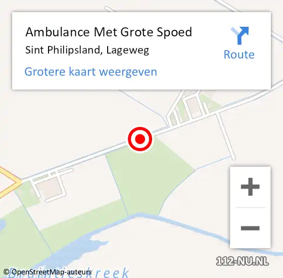 Locatie op kaart van de 112 melding: Ambulance Met Grote Spoed Naar Sint Philipsland, Lageweg op 17 juni 2018 02:57