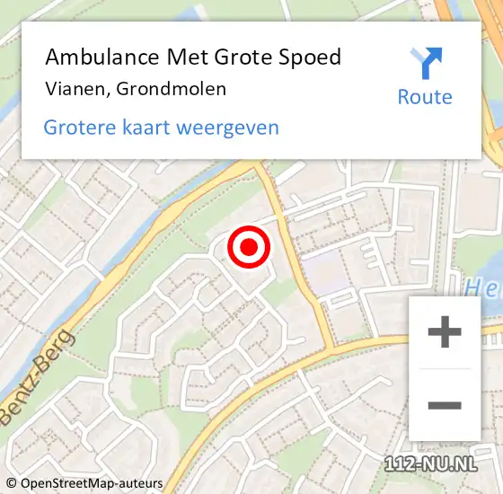 Locatie op kaart van de 112 melding: Ambulance Met Grote Spoed Naar Vianen, Grondmolen op 17 juni 2018 03:25