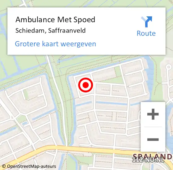 Locatie op kaart van de 112 melding: Ambulance Met Spoed Naar Schiedam, Saffraanveld op 17 juni 2018 03:57