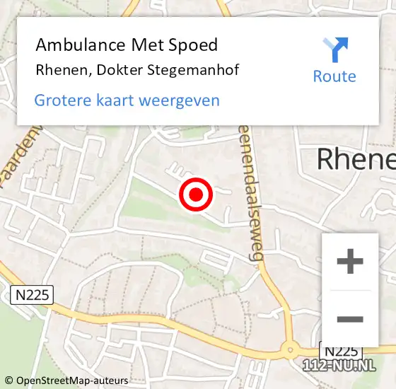 Locatie op kaart van de 112 melding: Ambulance Met Spoed Naar Rhenen, Dokter Stegemanhof op 17 juni 2018 05:15