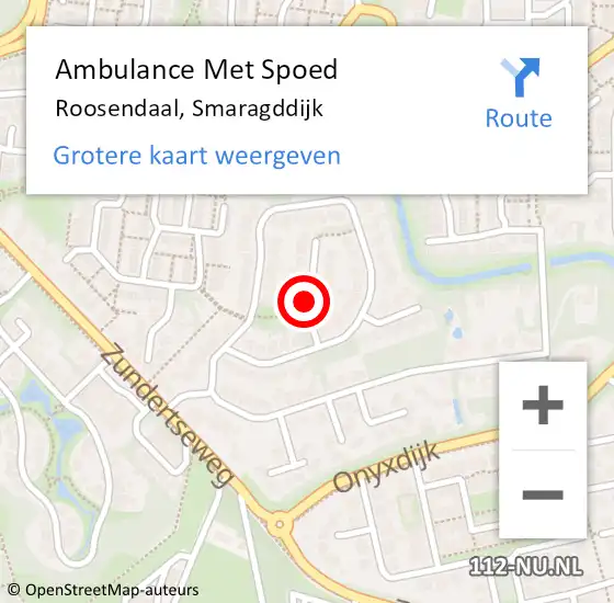 Locatie op kaart van de 112 melding: Ambulance Met Spoed Naar Roosendaal, Smaragddijk op 17 juni 2018 08:33