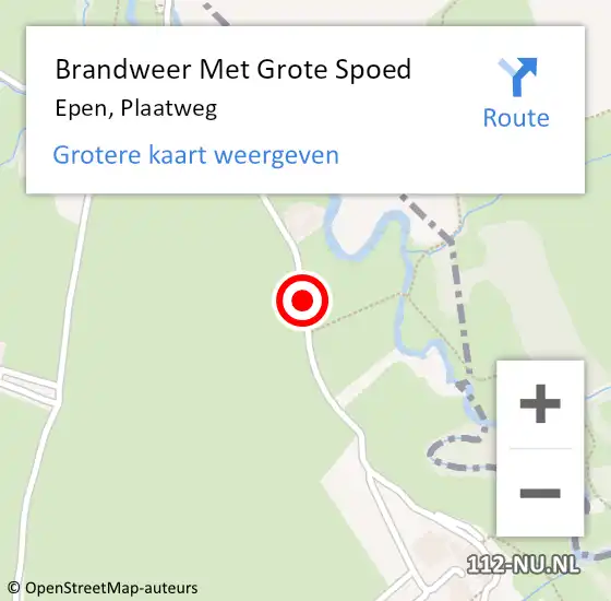 Locatie op kaart van de 112 melding: Brandweer Met Grote Spoed Naar Epen, Plaatweg op 17 juni 2018 08:58