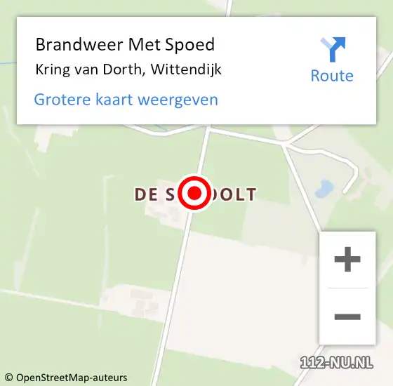 Locatie op kaart van de 112 melding: Brandweer Met Spoed Naar Kring van Dorth, Wittendijk op 17 juni 2018 09:36