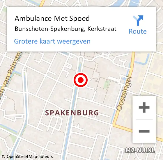 Locatie op kaart van de 112 melding: Ambulance Met Spoed Naar Bunschoten-Spakenburg, Kerkstraat op 17 juni 2018 10:02