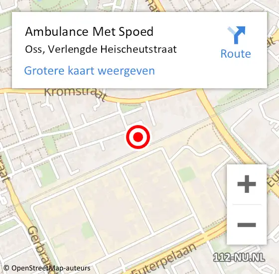 Locatie op kaart van de 112 melding: Ambulance Met Spoed Naar Oss, Verlengde Heischeutstraat op 17 juni 2018 10:09