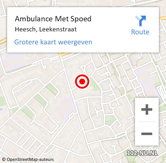 Locatie op kaart van de 112 melding: Ambulance Met Spoed Naar Heesch, Leekenstraat op 17 juni 2018 11:43