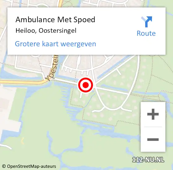 Locatie op kaart van de 112 melding: Ambulance Met Spoed Naar Heiloo, Oostersingel op 17 juni 2018 12:10