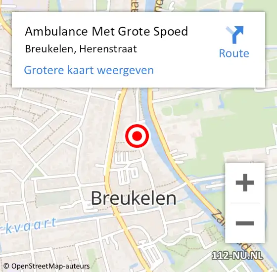 Locatie op kaart van de 112 melding: Ambulance Met Grote Spoed Naar Breukelen, Herenstraat op 17 juni 2018 12:25