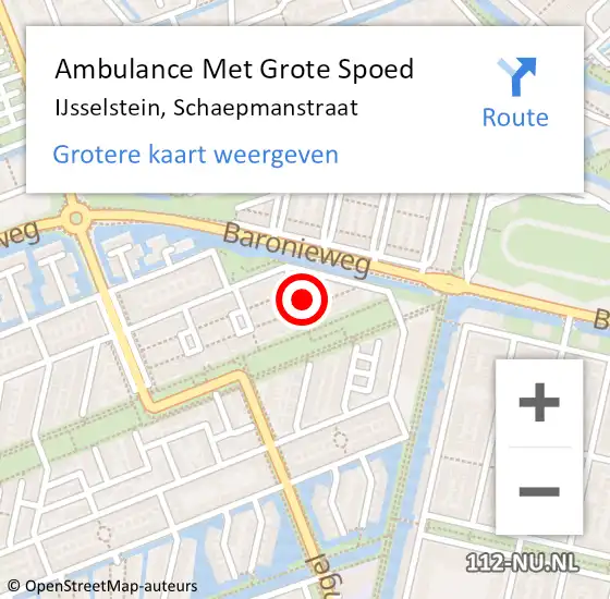 Locatie op kaart van de 112 melding: Ambulance Met Grote Spoed Naar IJsselstein, Schaepmanstraat op 17 juni 2018 13:12