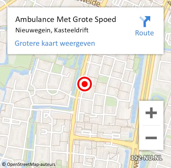 Locatie op kaart van de 112 melding: Ambulance Met Grote Spoed Naar Nieuwegein, Kasteeldrift op 17 juni 2018 13:23