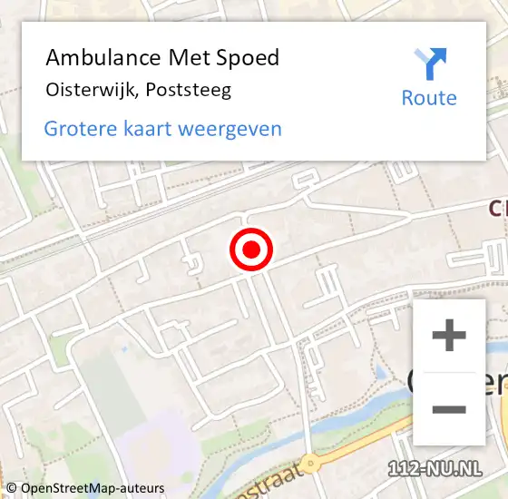 Locatie op kaart van de 112 melding: Ambulance Met Spoed Naar Oisterwijk, Poststeeg op 17 juni 2018 13:53