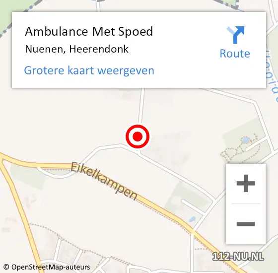 Locatie op kaart van de 112 melding: Ambulance Met Spoed Naar Nuenen, Heerendonk op 17 juni 2018 15:11