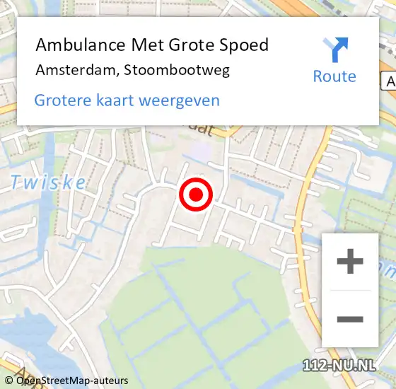 Locatie op kaart van de 112 melding: Ambulance Met Grote Spoed Naar Amsterdam, Stoombootweg op 17 juni 2018 15:13