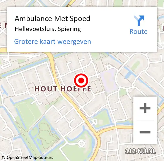 Locatie op kaart van de 112 melding: Ambulance Met Spoed Naar Hellevoetsluis, Spiering op 17 juni 2018 17:59