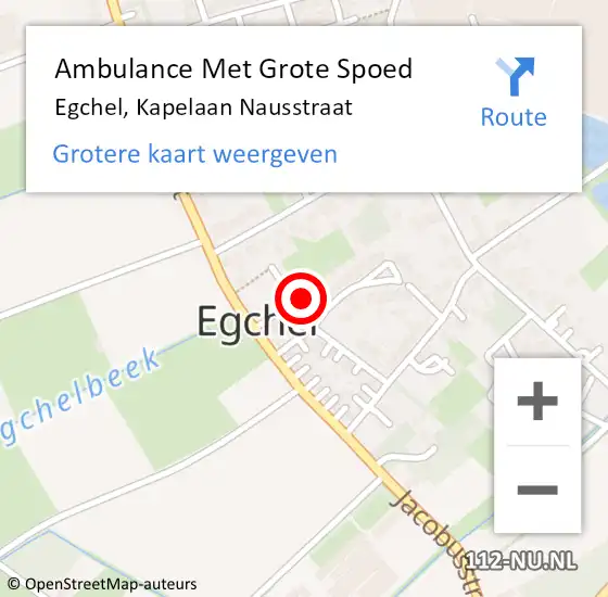 Locatie op kaart van de 112 melding: Ambulance Met Grote Spoed Naar Egchel, Kapelaan Nausstraat op 28 februari 2014 01:12