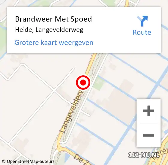 Locatie op kaart van de 112 melding: Brandweer Met Spoed Naar Heide, Langevelderweg op 17 juni 2018 21:01