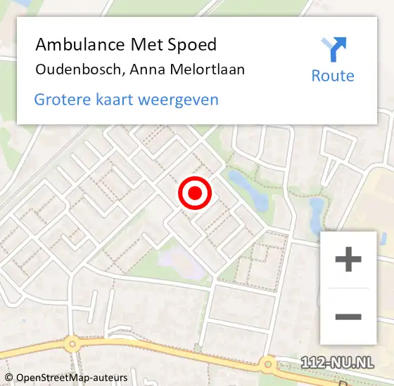 Locatie op kaart van de 112 melding: Ambulance Met Spoed Naar Oudenbosch, Anna Melortlaan op 17 juni 2018 21:37