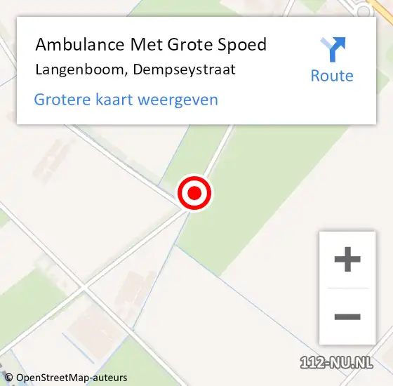 Locatie op kaart van de 112 melding: Ambulance Met Grote Spoed Naar Langenboom, Dempseystraat op 17 juni 2018 23:06