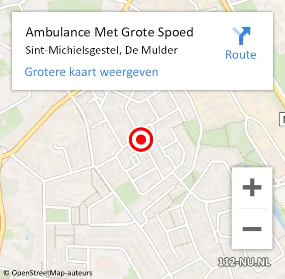 Locatie op kaart van de 112 melding: Ambulance Met Grote Spoed Naar Sint-Michielsgestel, De Mulder op 17 juni 2018 23:43