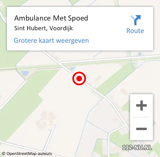 Locatie op kaart van de 112 melding: Ambulance Met Spoed Naar Sint Hubert, Voordijk op 18 juni 2018 00:30