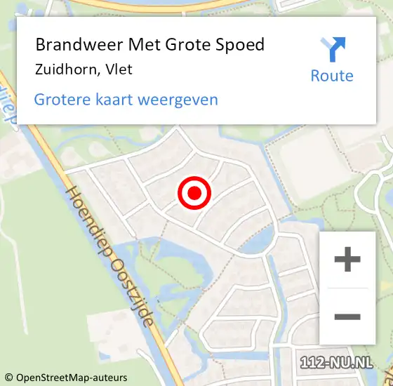 Locatie op kaart van de 112 melding: Brandweer Met Grote Spoed Naar Zuidhorn, Vlet op 18 juni 2018 00:50