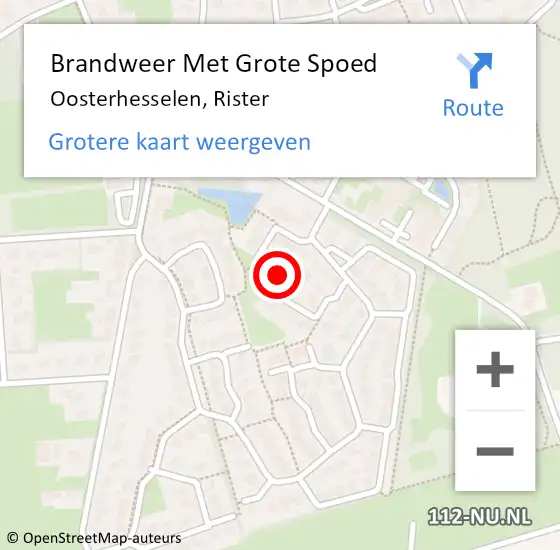 Locatie op kaart van de 112 melding: Brandweer Met Grote Spoed Naar Oosterhesselen, Rister op 18 juni 2018 00:52