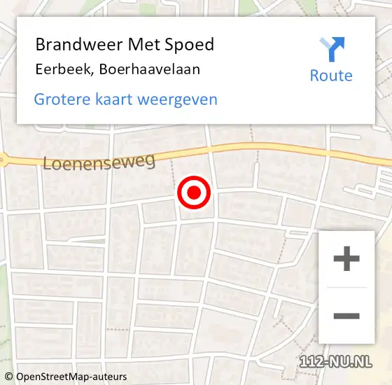 Locatie op kaart van de 112 melding: Brandweer Met Spoed Naar Eerbeek, Boerhaavelaan op 18 juni 2018 03:02