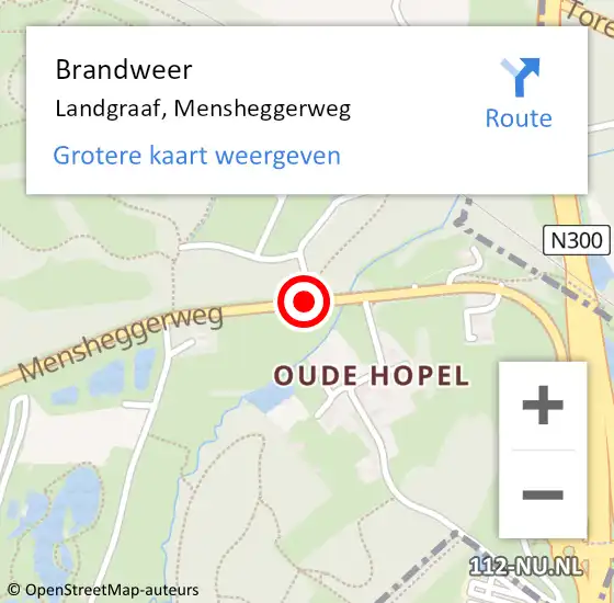 Locatie op kaart van de 112 melding: Brandweer Landgraaf, Mensheggerweg op 18 juni 2018 04:13