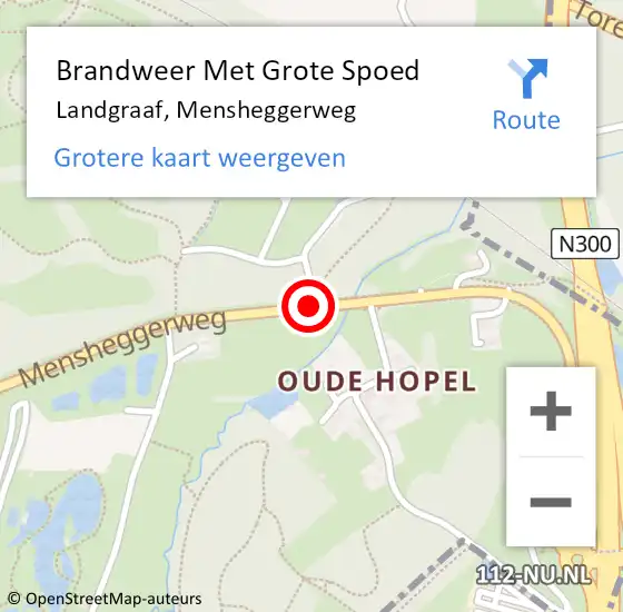 Locatie op kaart van de 112 melding: Brandweer Met Grote Spoed Naar Landgraaf, Mensheggerweg op 18 juni 2018 04:27
