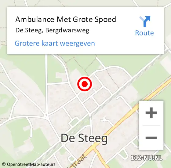 Locatie op kaart van de 112 melding: Ambulance Met Grote Spoed Naar De Steeg, Bergdwarsweg op 18 juni 2018 05:02