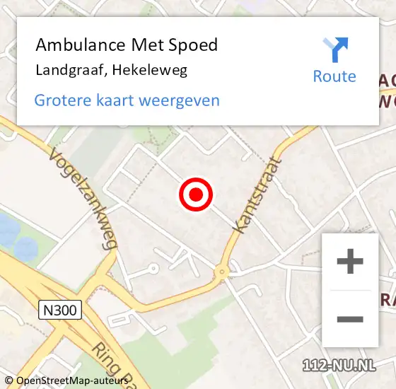 Locatie op kaart van de 112 melding: Ambulance Met Spoed Naar Landgraaf, Hekeleweg op 18 juni 2018 05:49