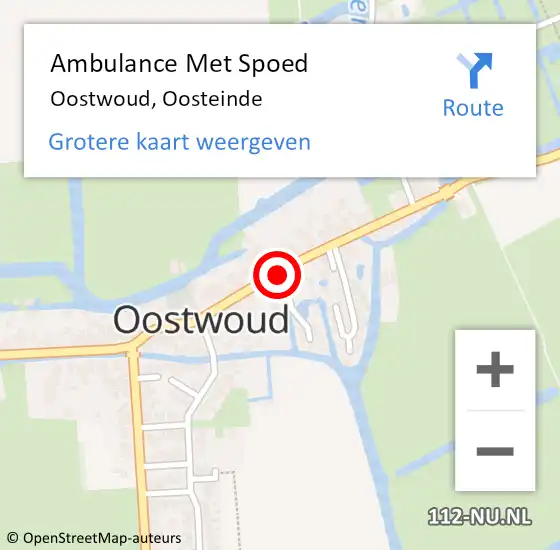 Locatie op kaart van de 112 melding: Ambulance Met Spoed Naar Oostwoud, Oosteinde op 18 juni 2018 08:40