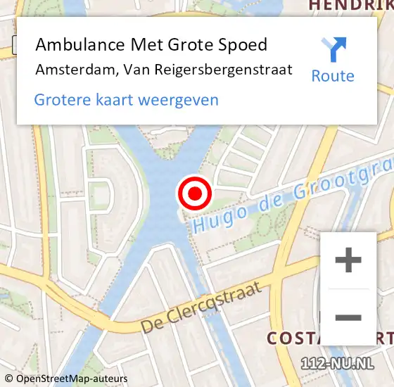 Locatie op kaart van de 112 melding: Ambulance Met Grote Spoed Naar Amsterdam, Van Reigersbergenstraat op 18 juni 2018 09:21