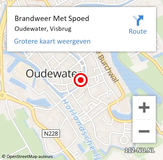 Locatie op kaart van de 112 melding: Brandweer Met Spoed Naar Oudewater, Visbrug op 18 juni 2018 10:09