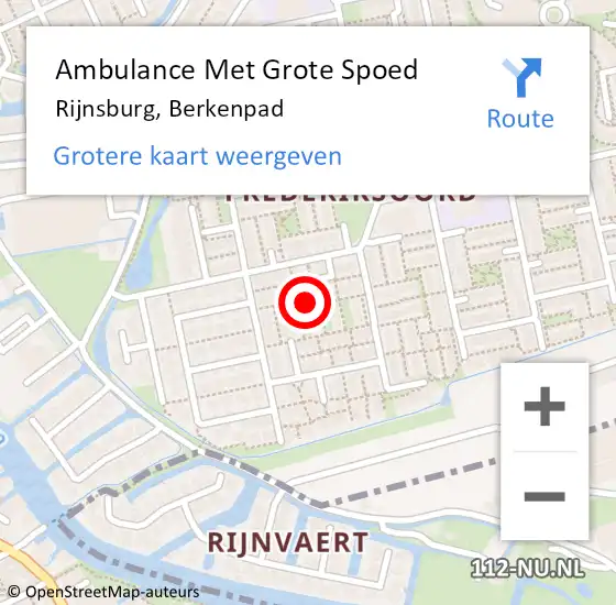 Locatie op kaart van de 112 melding: Ambulance Met Grote Spoed Naar Rijnsburg, Berkenpad op 18 juni 2018 10:21
