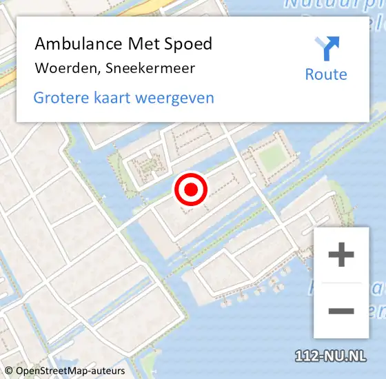 Locatie op kaart van de 112 melding: Ambulance Met Spoed Naar Woerden, Sneekermeer op 18 juni 2018 10:28