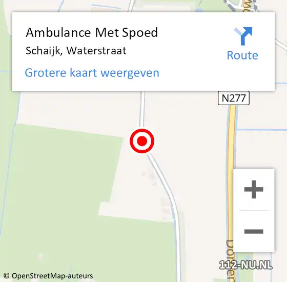 Locatie op kaart van de 112 melding: Ambulance Met Spoed Naar Schaijk, Waterstraat op 18 juni 2018 10:56