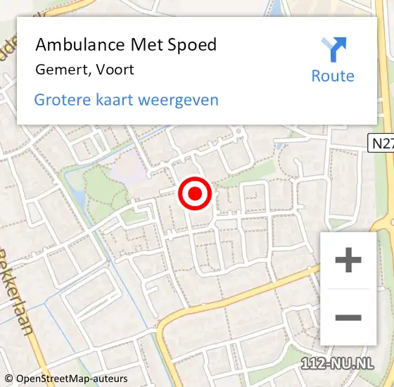 Locatie op kaart van de 112 melding: Ambulance Met Spoed Naar Gemert, Voort op 18 juni 2018 11:50