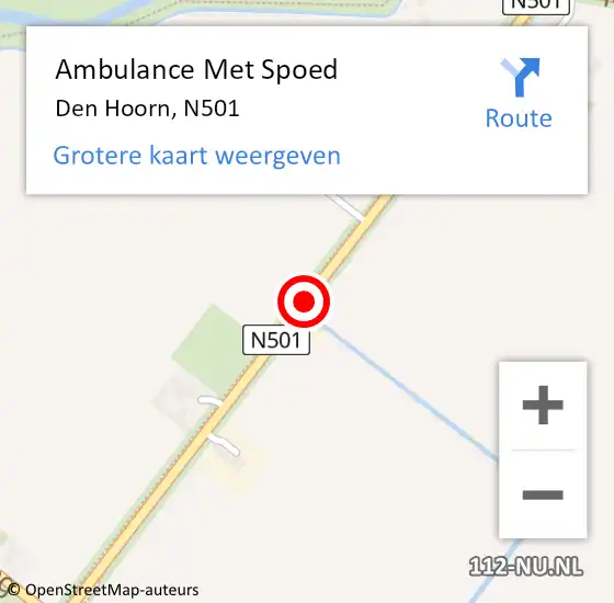 Locatie op kaart van de 112 melding: Ambulance Met Spoed Naar Den Hoorn, Pontweg op 18 juni 2018 12:31