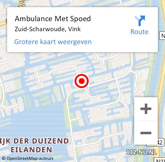 Locatie op kaart van de 112 melding: Ambulance Met Spoed Naar Zuid-Scharwoude, Vink op 28 februari 2014 05:05