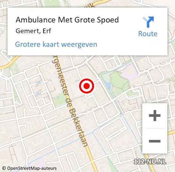 Locatie op kaart van de 112 melding: Ambulance Met Grote Spoed Naar Gemert, Erf op 18 juni 2018 12:50