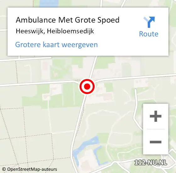 Locatie op kaart van de 112 melding: Ambulance Met Grote Spoed Naar Heeswijk, Heibloemsedijk op 18 juni 2018 13:11