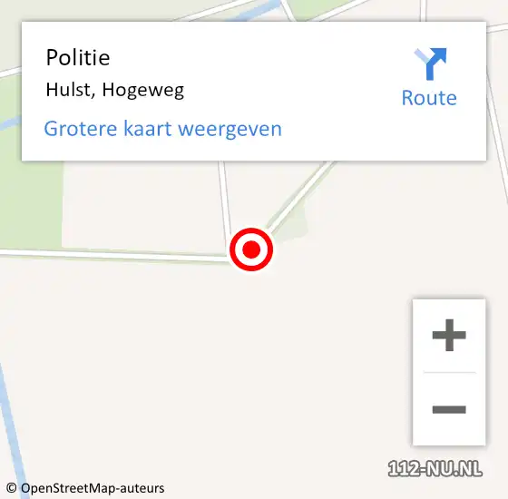 Locatie op kaart van de 112 melding: Politie Hulst, Hogeweg op 18 juni 2018 14:11