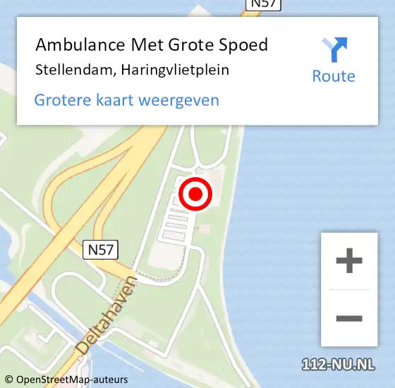 Locatie op kaart van de 112 melding: Ambulance Met Grote Spoed Naar Stellendam, Haringvlietplein op 18 juni 2018 16:02